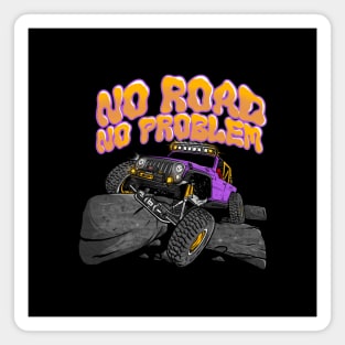 Purple Jeep Flex No Road No Problem Magnet